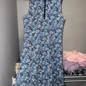 Johnnie O Floral Sleeveless Dress - Blue and White